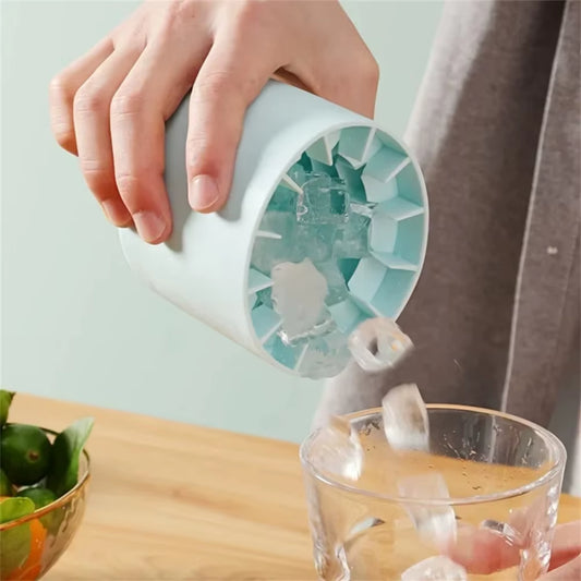 Silicone Ice Cube Mold Food-Grade Silicone Cylinder Ice Lattice Ice Making Tools Household Kneading Ice Bucket Ice Storage Box