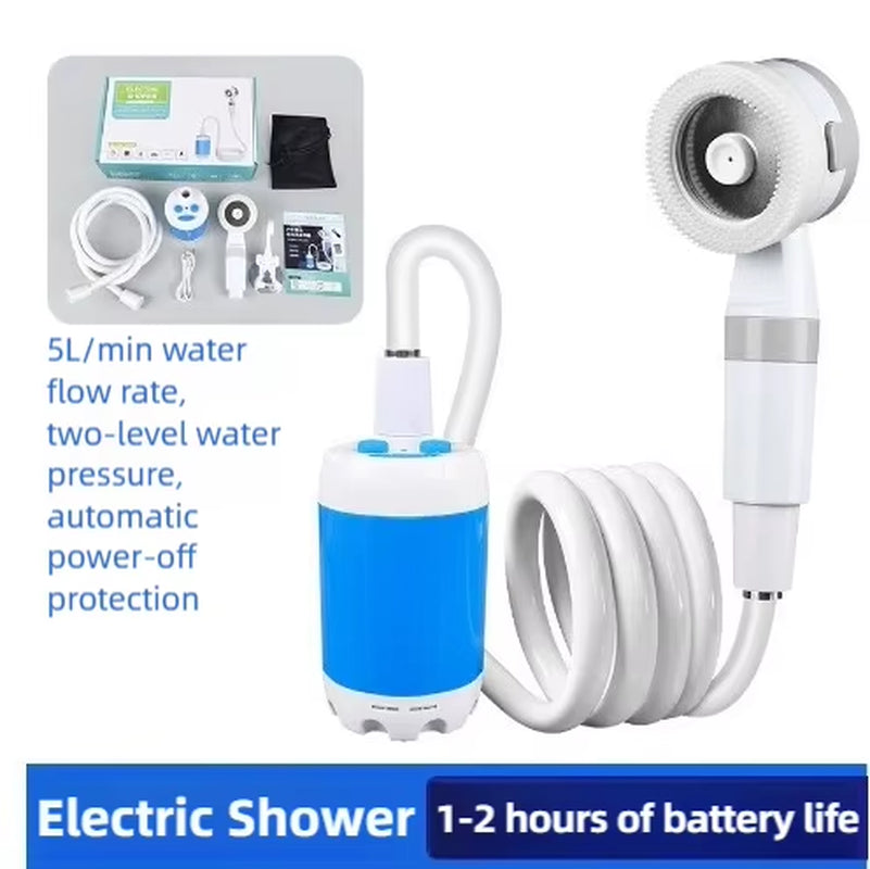 Portable Camping Shower Pump with Digital Display 4000Mah Upgraded Rechargeable Electric Shower Pump Camping Beach Dormitory