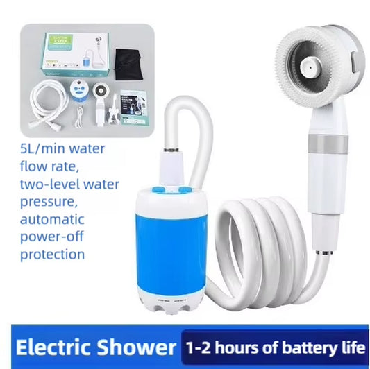 Portable Camping Shower Pump with Digital Display 4000Mah Upgraded Rechargeable Electric Shower Pump Camping Beach Dormitory