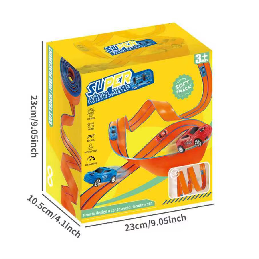 Flexible 4.5M Race Track with Suction Cup Toys, Cars Random Color - Portable, DIY & Changeable, Christmas/Halloween/Thanksgiving