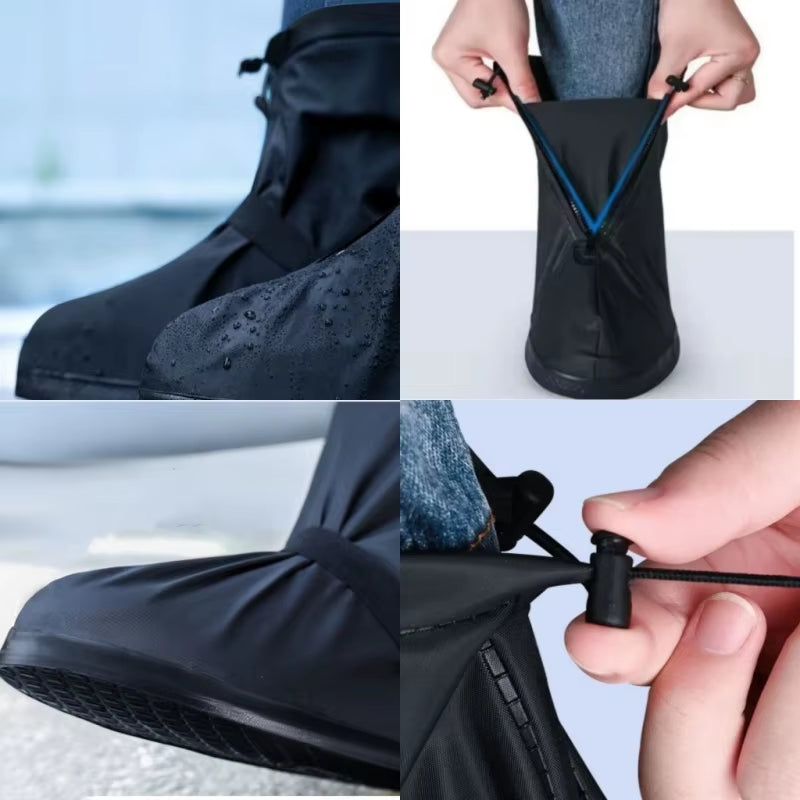S-XXL Reusable Motorcycle Bike Rain Shoes Cover Anti-Slip Boot Pants Covers Unisex Cycling Shoes Protectors for Rainy Snowy Day