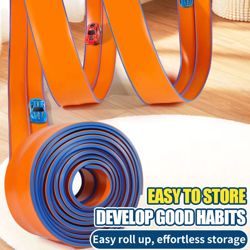 Flexible 4.5M Race Track with Suction Cup Toys, Cars Random Color - Portable, DIY & Changeable, Christmas/Halloween/Thanksgiving