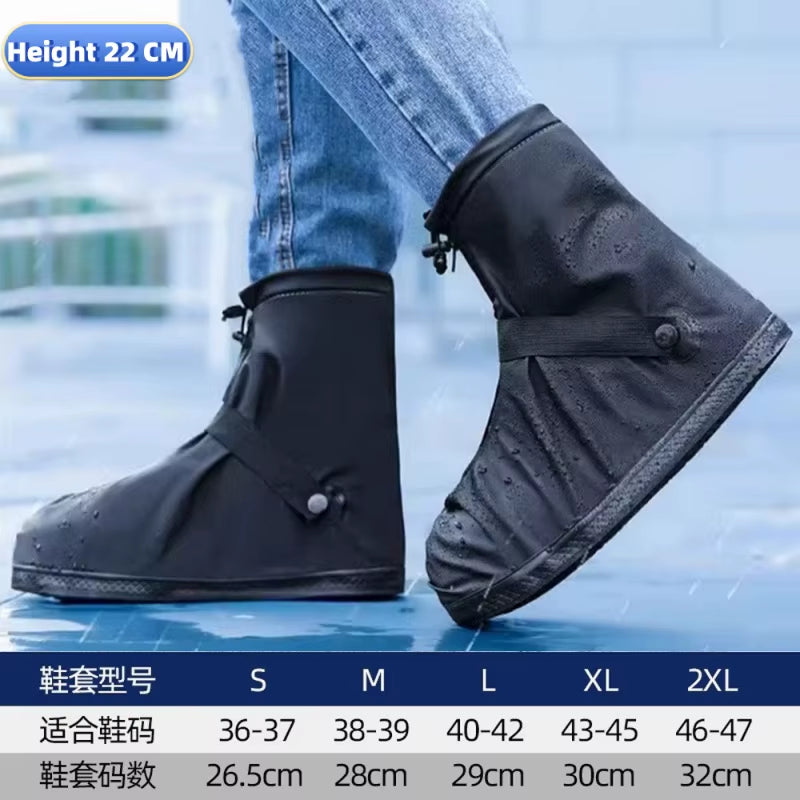 S-XXL Reusable Motorcycle Bike Rain Shoes Cover Anti-Slip Boot Pants Covers Unisex Cycling Shoes Protectors for Rainy Snowy Day
