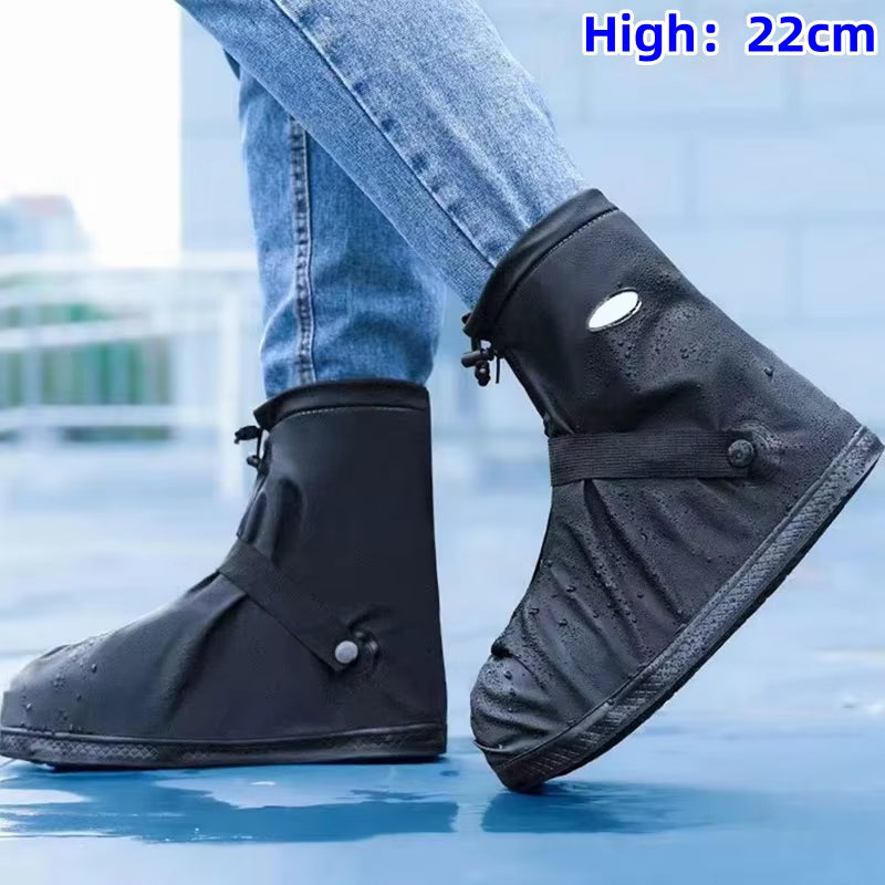 S-XXL Reusable Motorcycle Bike Rain Shoes Cover Anti-Slip Boot Pants Covers Unisex Cycling Shoes Protectors for Rainy Snowy Day