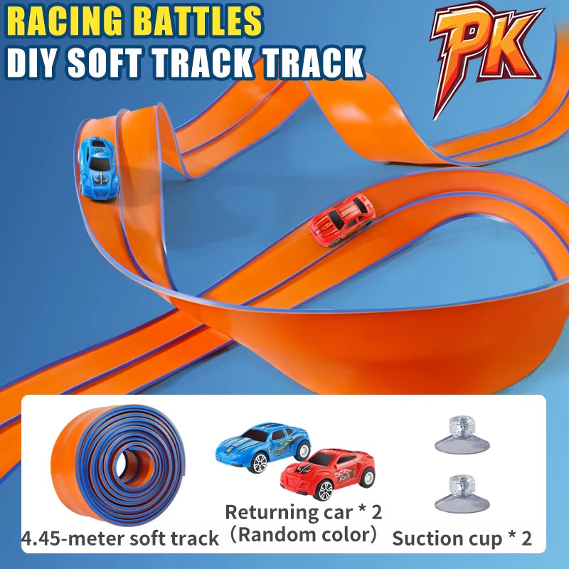 Flexible 4.5M Race Track with Suction Cup Toys, Cars Random Color - Portable, DIY & Changeable, Christmas/Halloween/Thanksgiving