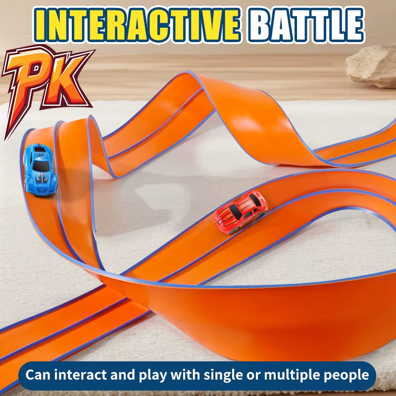 Flexible 4.5M Race Track with Suction Cup Toys, Cars Random Color - Portable, DIY & Changeable, Christmas/Halloween/Thanksgiving