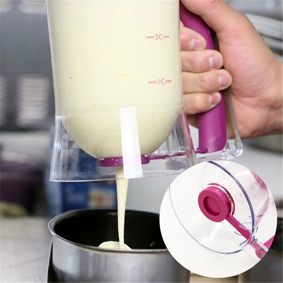 Batter Dispenser Hand-Held Graduated Funnel Pastry Dough Dispensador Tools for Pancake Cupcakes Waffles Batter Kitchen Supplies