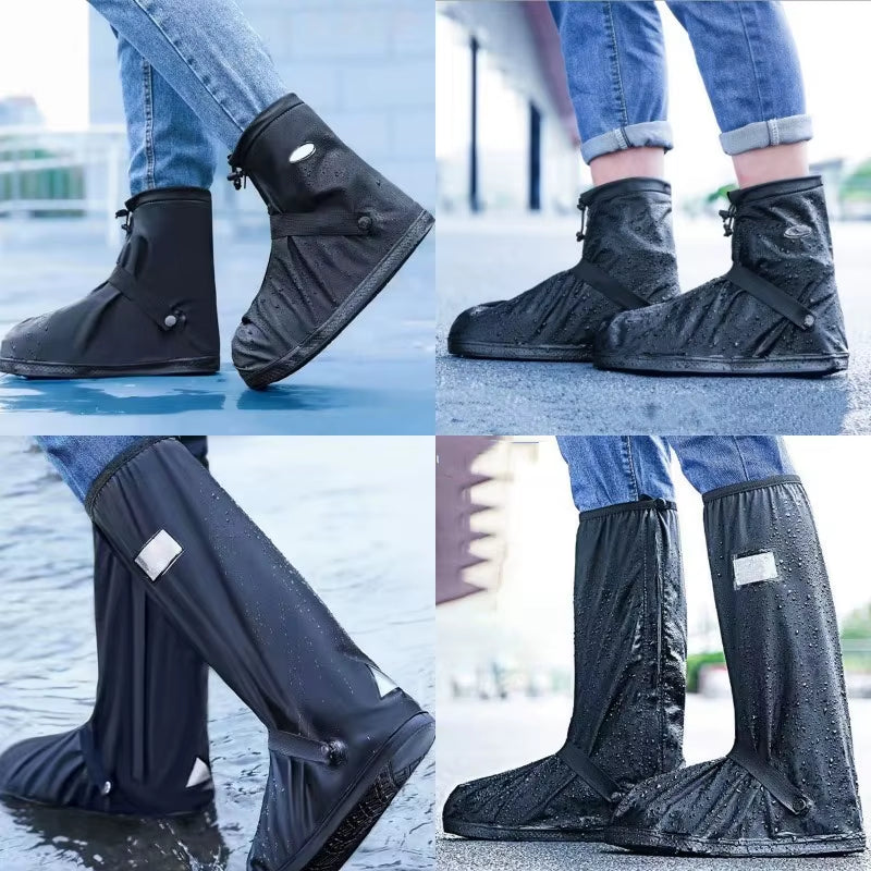 S-XXL Reusable Motorcycle Bike Rain Shoes Cover Anti-Slip Boot Pants Covers Unisex Cycling Shoes Protectors for Rainy Snowy Day