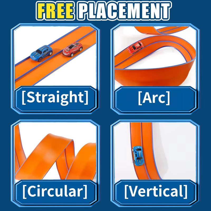 Flexible 4.5M Race Track with Suction Cup Toys, Cars Random Color - Portable, DIY & Changeable, Christmas/Halloween/Thanksgiving