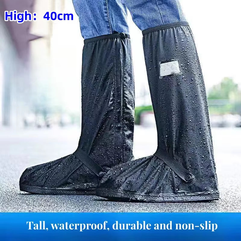 S-XXL Reusable Motorcycle Bike Rain Shoes Cover Anti-Slip Boot Pants Covers Unisex Cycling Shoes Protectors for Rainy Snowy Day